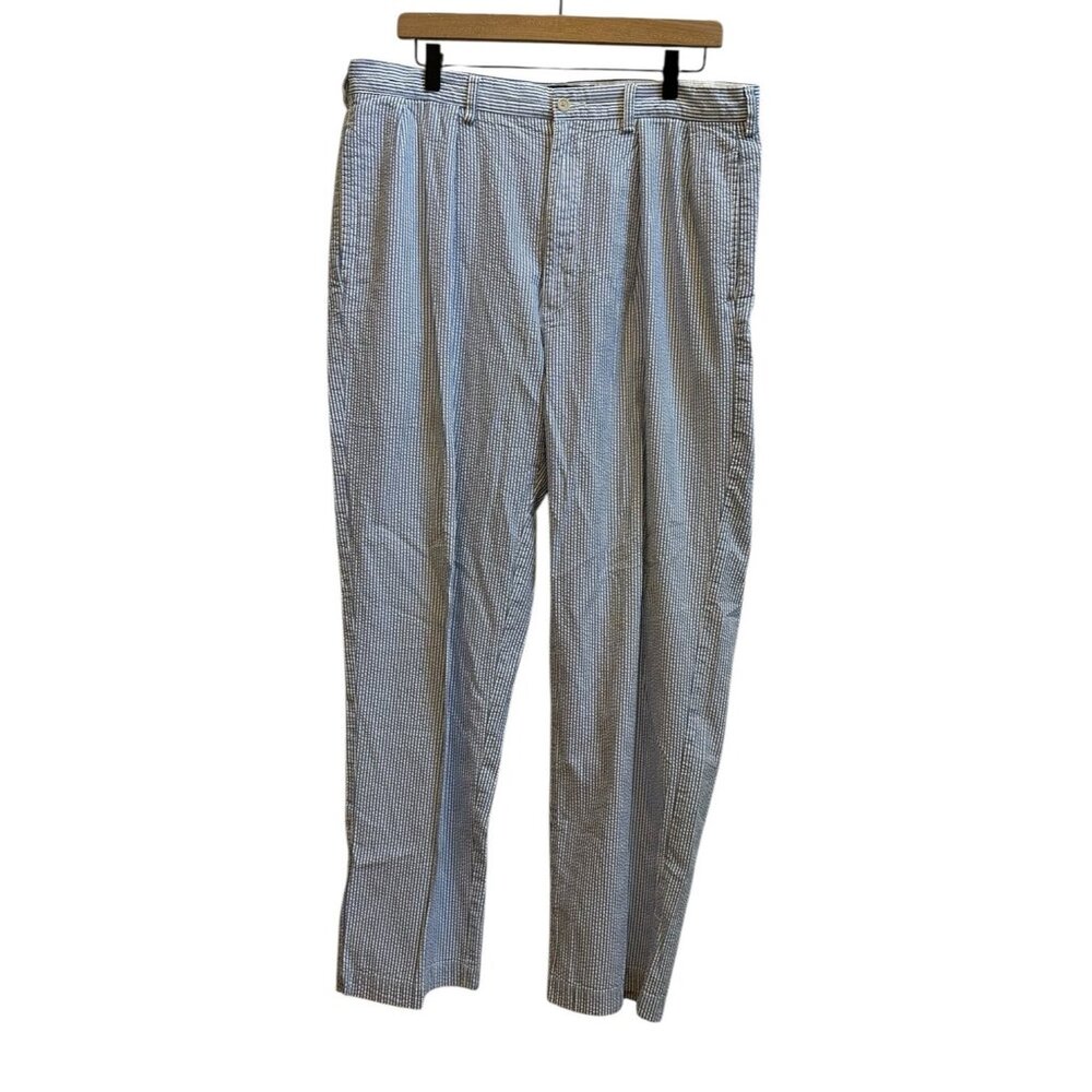 Polo Ralph Lauren Andrew Blue Stripe Seersucker Pants Cotton Y2K Beach Men 36x32